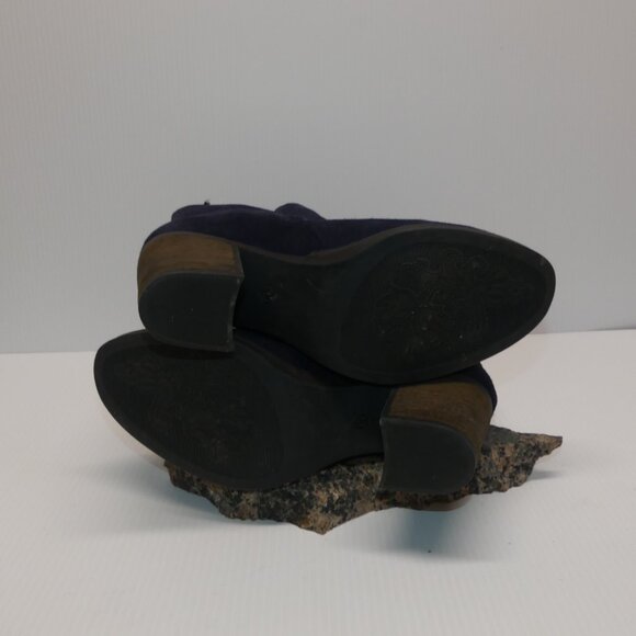 Women's Bos&Co Belfield blue ankle block heel boot suede sz 8/8.5 - Picture 8 of 11